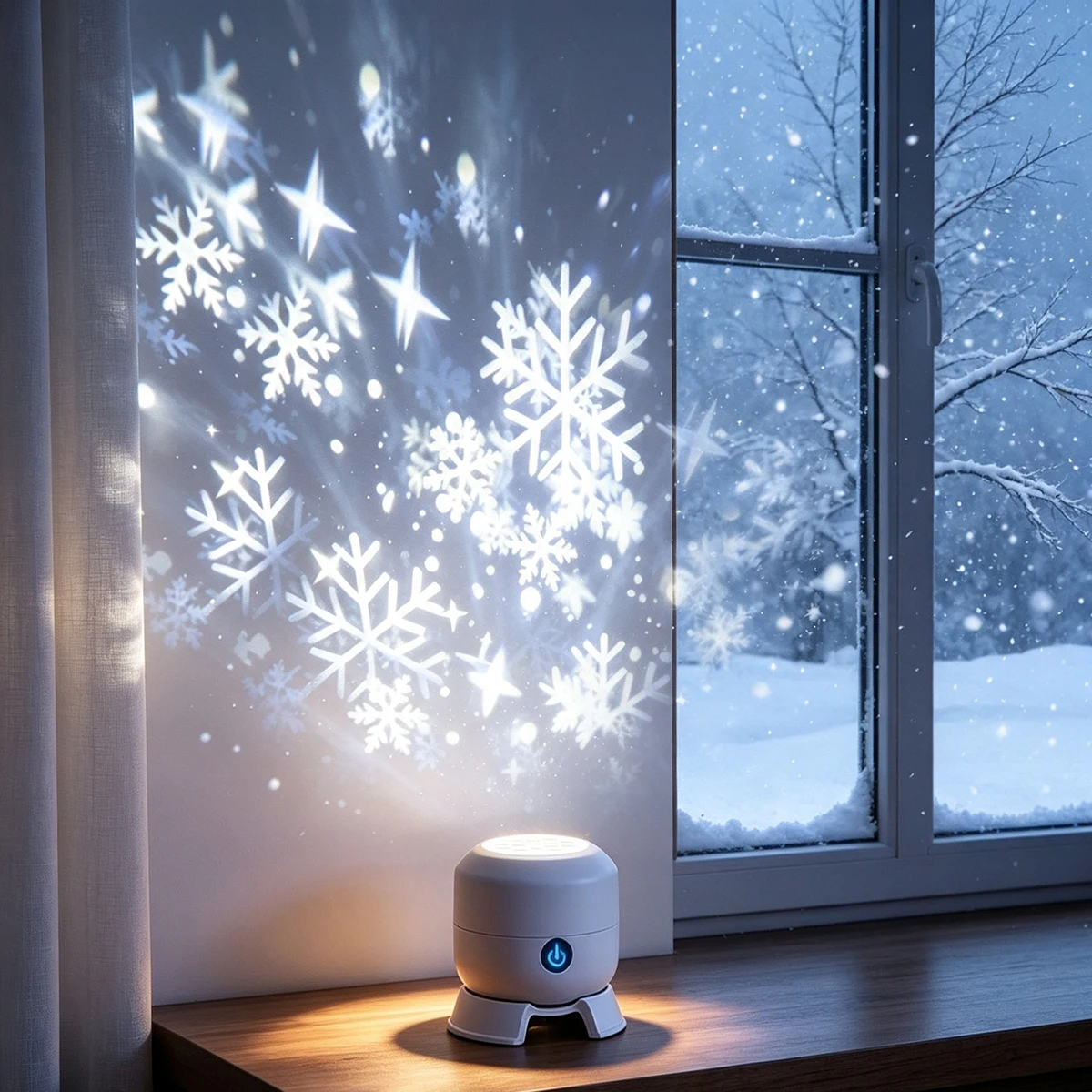 LED Rotating Snowflake Star Pr - Baby Nursery Wall Lights review and price