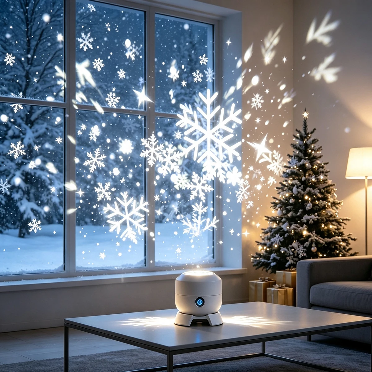 LED Rotating Snowflake Star Pr - Baby Nursery Wall Lights review and price