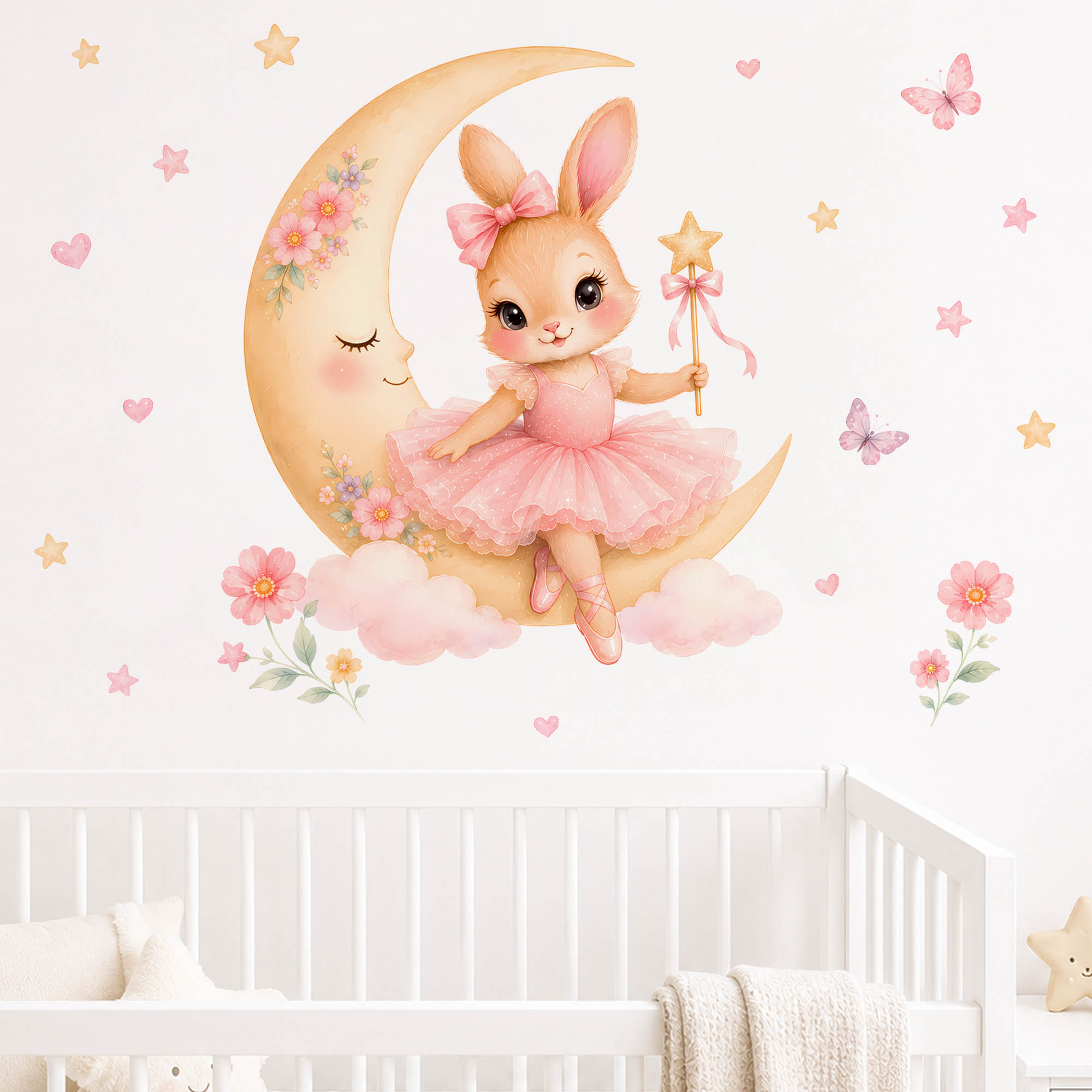 Watercolor Ballerina Bunny Moo - Baby Girl Nursery Quotes review and price