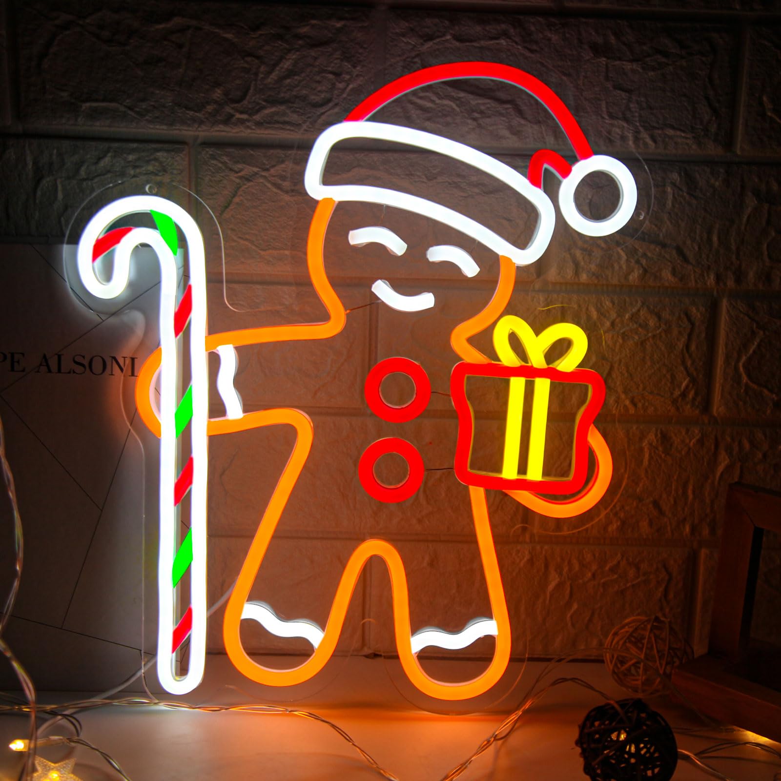 Gingerbread Man LED Neon Sign  - Baby Nursery Wall Lights review and price